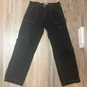 Garage Black Pants with White Stitching